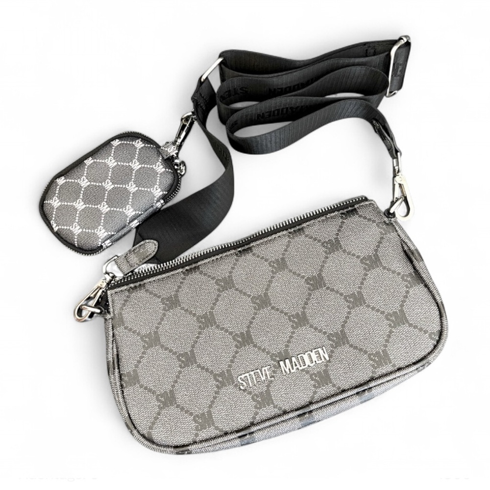 Women’s Steve Madden Black and Gray Crossbody Bag